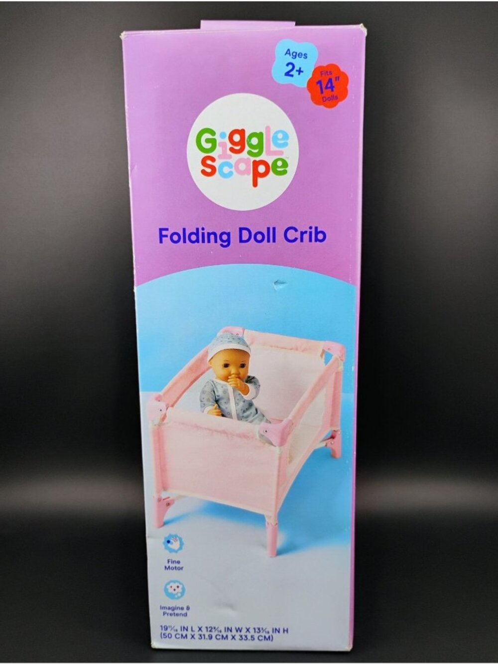 Gigglescape Folding Doll Crib Ages 2+ For 14 Inch Dolls